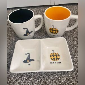 Rae Dunn BOO and TRICK OR TREAT Set